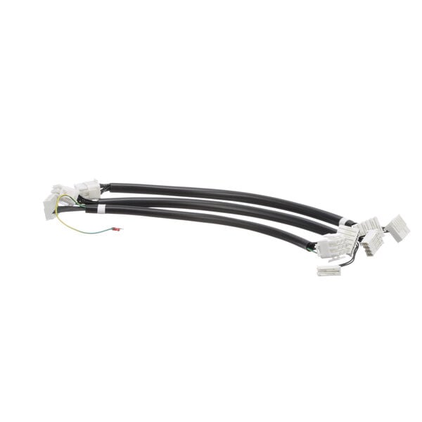 An Electrolux wire harness with white connectors on black wires.