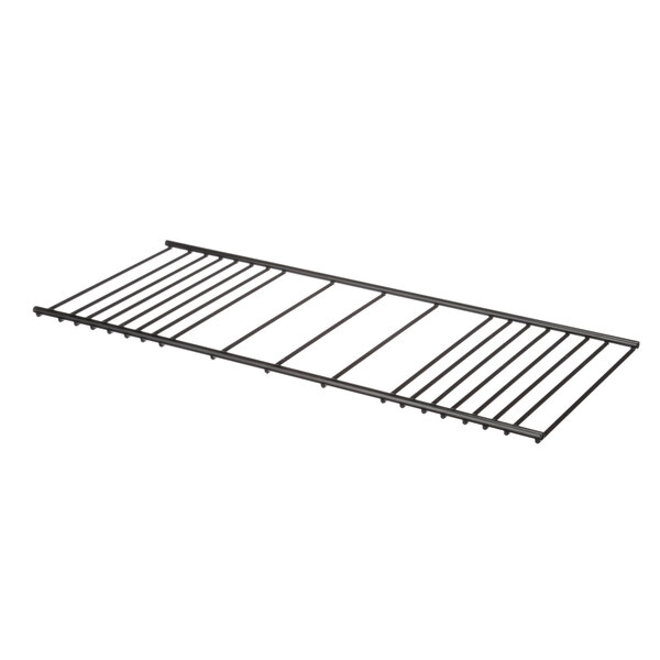 a black metal rack with a white background