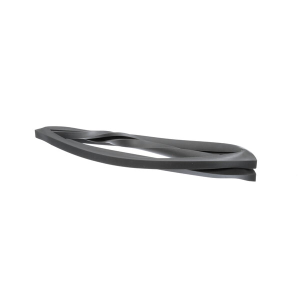 A black molded silicone gasket with a curved edge.