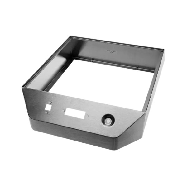 A metal frame with a hole for a CookTek rapid cook oven.