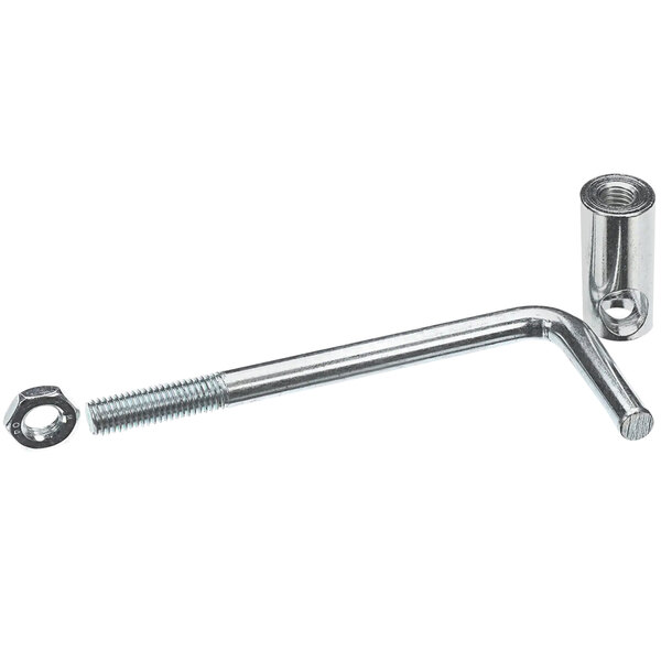 A metal rod with a hex nut on one end.