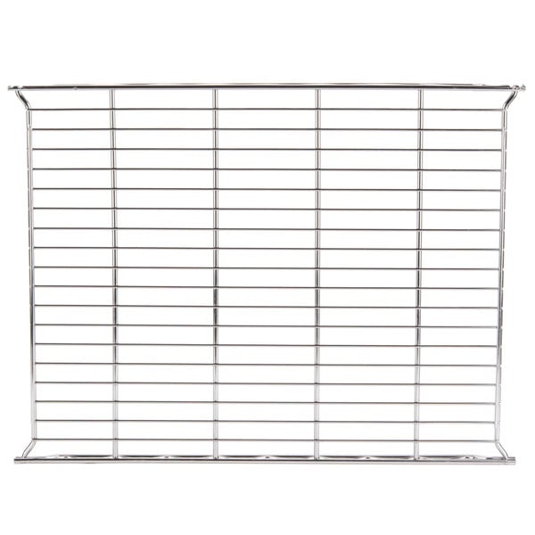 A metal grid shelf from Metro Erecta.