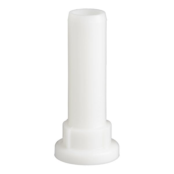 A white plastic tube with a white cap.