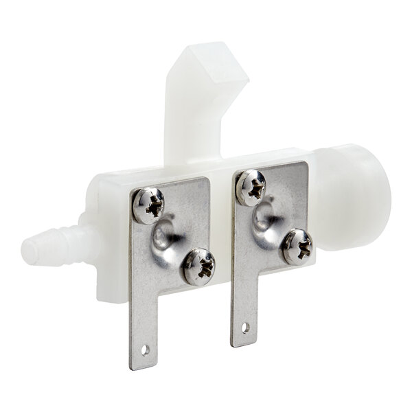 A white plastic Hobart sensor assembly with metal screws.