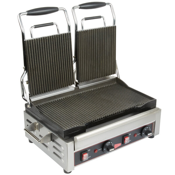 Cecilware SG2LG Double Panini Sandwich Grill with Grooved Grill