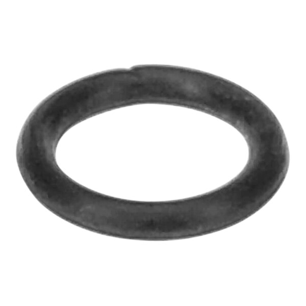 A black rubber O-ring with a white circle on a white background.
