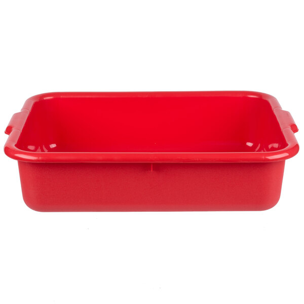 Tablecraft 1529R 20" x 15" x 5" Red Polyethylene Plastic Bus Tub, Bus Box