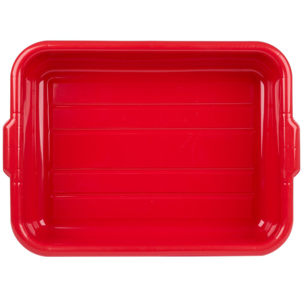 Tablecraft 1529R 20" x 15" x 5" Red Polyethylene Plastic Bus Tub, Bus Box