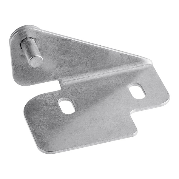 A metal Ice-O-Matic RH hinge bracket with two holes.