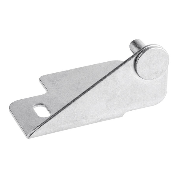 An Ice-O-Matic metal hinge with a white background.