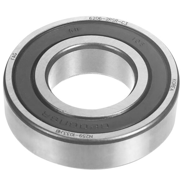 A close up of a stainless steel Varimixer R20-98 ball bearing.