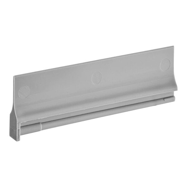 A close-up of a gray metal Robot Coupe vertical wiper.