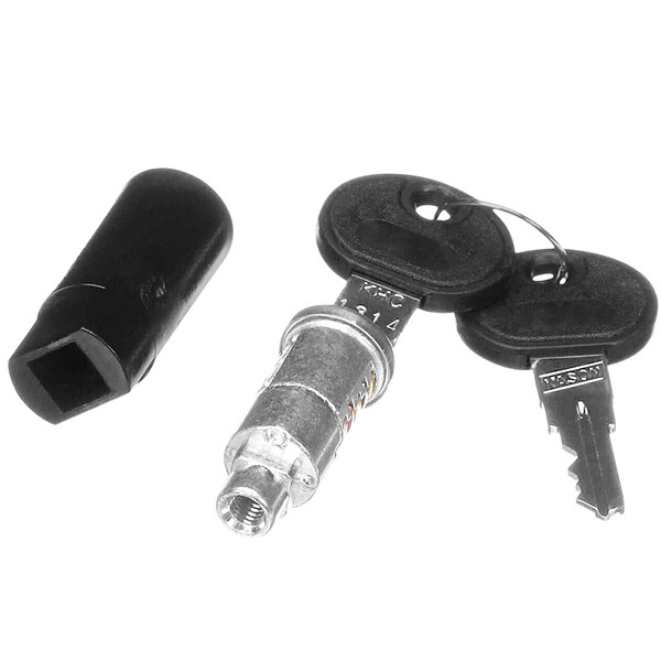 A Kason tumbler kit with a key and keyring.