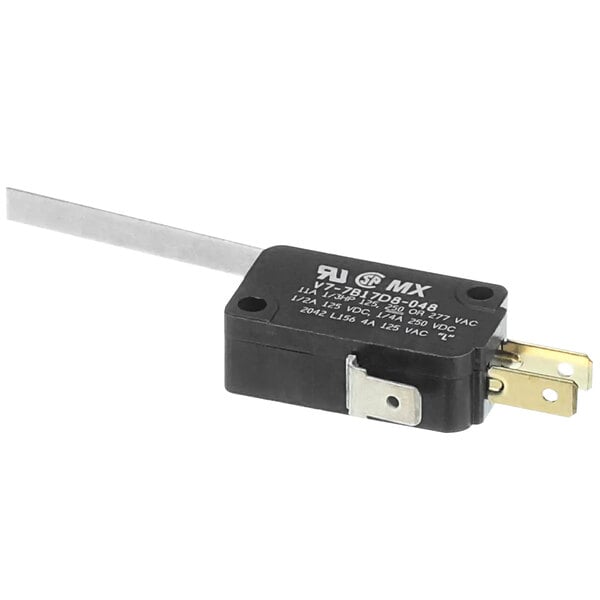 a black electronic device with white text