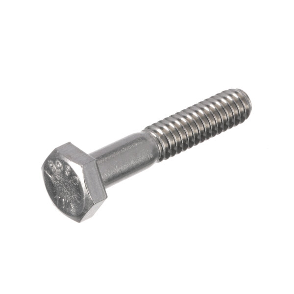 A close-up of a Champion hex head bolt.