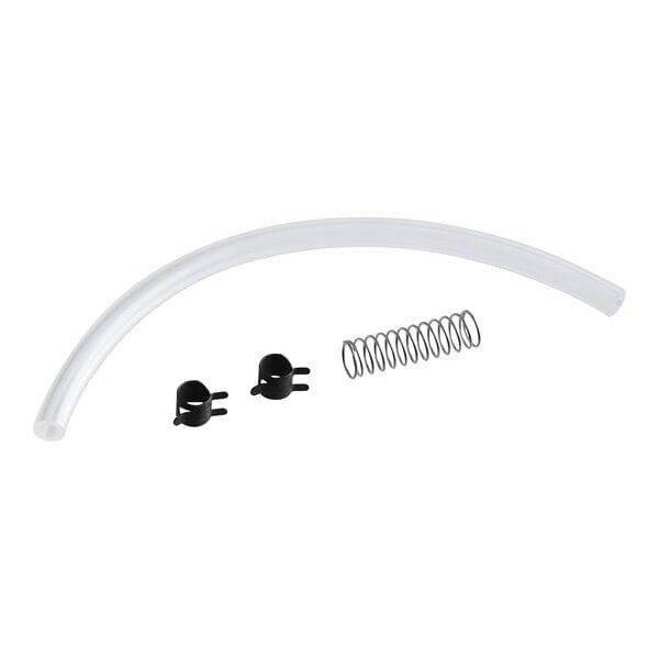 A white plastic Hobart tubing with a spring and screw.