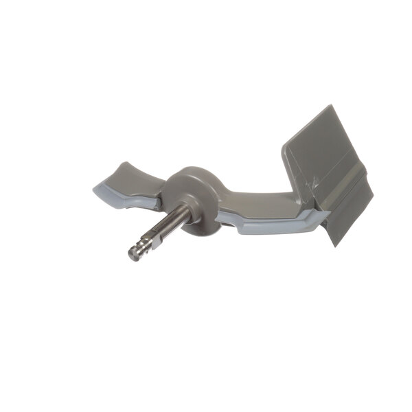 A grey metal Robot Coupe holder with a screw on it.