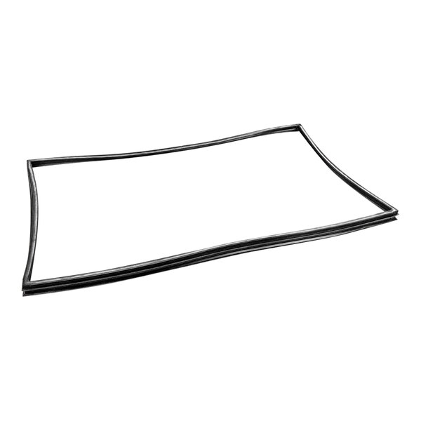 A black rubber seal on a white background.