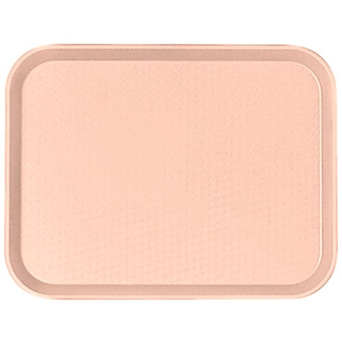 a square pink tray with a white border