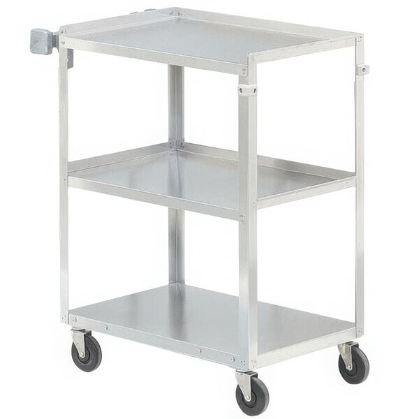 Vollrath 97126 Stainless Steel 3 Shelf Utility Cart - 30 7/8" x 17 3/4" x 33 3/4"