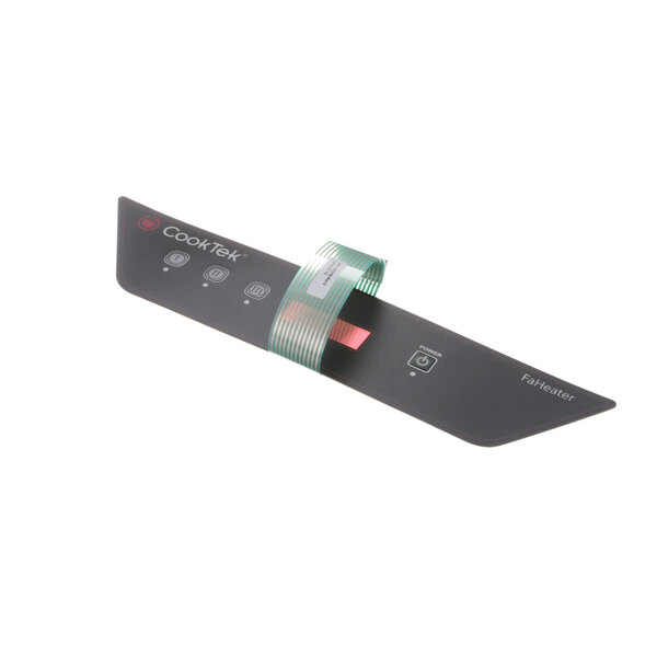 A black rectangular CookTek membrane with a green strip on it.