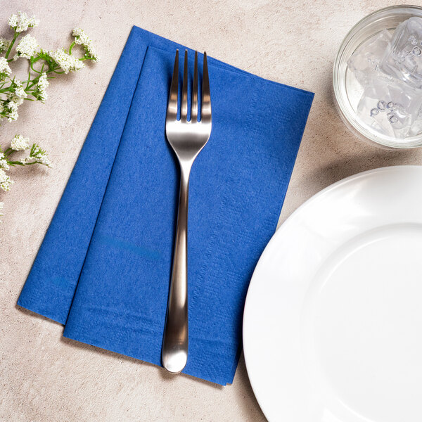 Hoffmaster Cobalt Blue 15" x 17" 2-Ply Paper Dinner Napkin - 1,000/Case