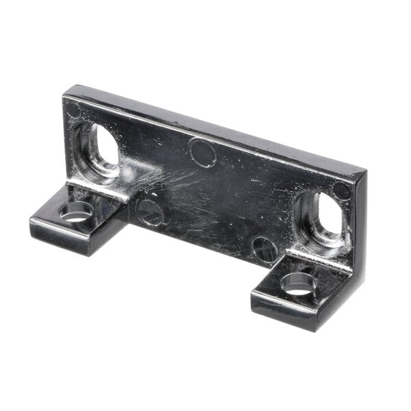 A black metal Continental Refrigerator lock keeper bracket with two holes.