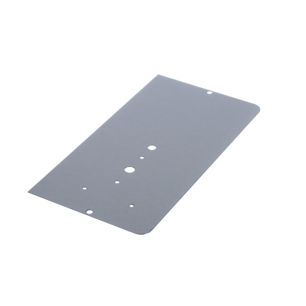 a rectangular metal plate with holes