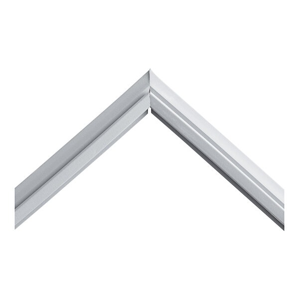 A close-up of a white corner of a Hatco door gasket.