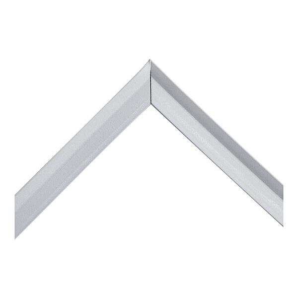 A close-up of a white corner of a Hatco door gasket.