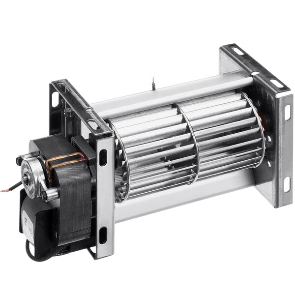 A BKI M0118 metal blower cylinder with a small metal fan inside.