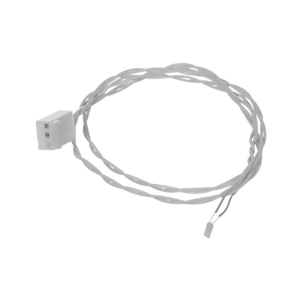 A white wire with a square object on it.