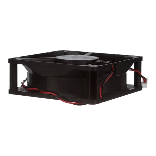 A black plastic CookTek fan assembly with red wires.