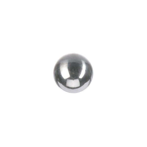 A shiny silver Hobart ball on a white background.