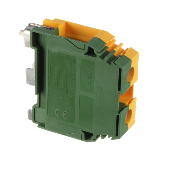 a green and yellow electrical device