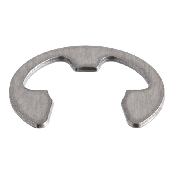 A stainless steel Hobart retaining ring with a hole in the middle.