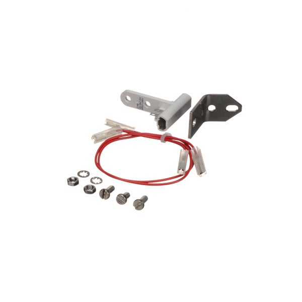 A white electronic safety switch with wires for a Robot Coupe 29914.