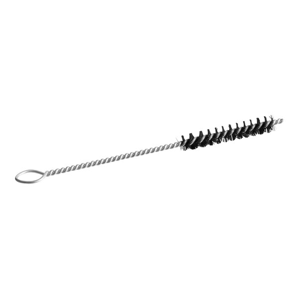 A close-up of a BKI fryer cleaning brush with a long metal handle.