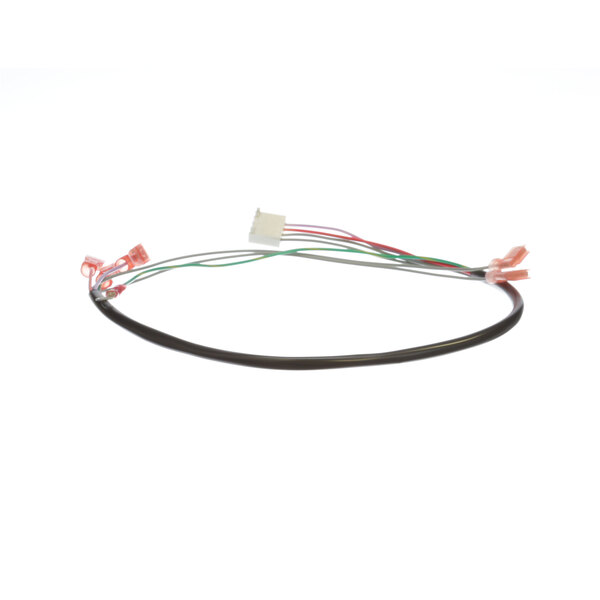 A Pitco wiring harness with red, green, and black wires with colored wires.