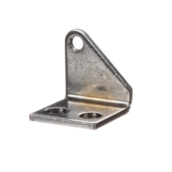 A Scotsman metal corner hinge with two holes.