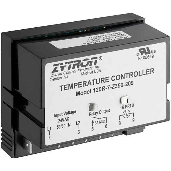 A black and white Accutemp temperature controller.