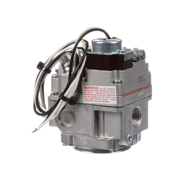 A Pitco 120v natural gas valve with attached wires.