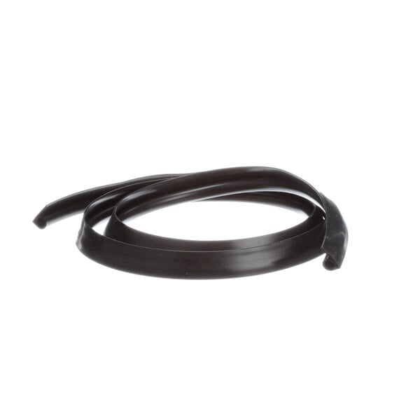 A black rubber gasket with a black rubber cable on a white background.