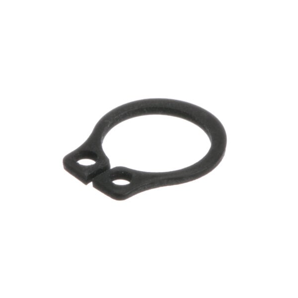 A black round rubber retaining ring with two holes.