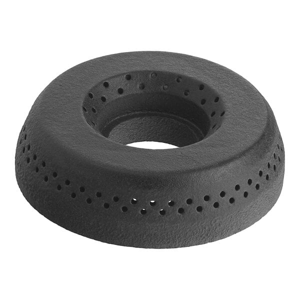 A black circular Vulcan burner head with holes.