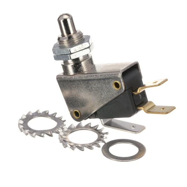 A Zumex Multifruit safety switch with metal gears and rings.