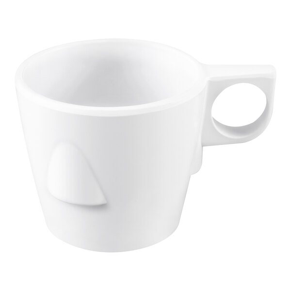 Thunder Group ML9011W Nustone 7 oz. White Stackable Melamine Cup - 12/Case
