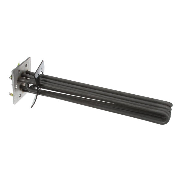 A Jackson black metal heater with black rods.