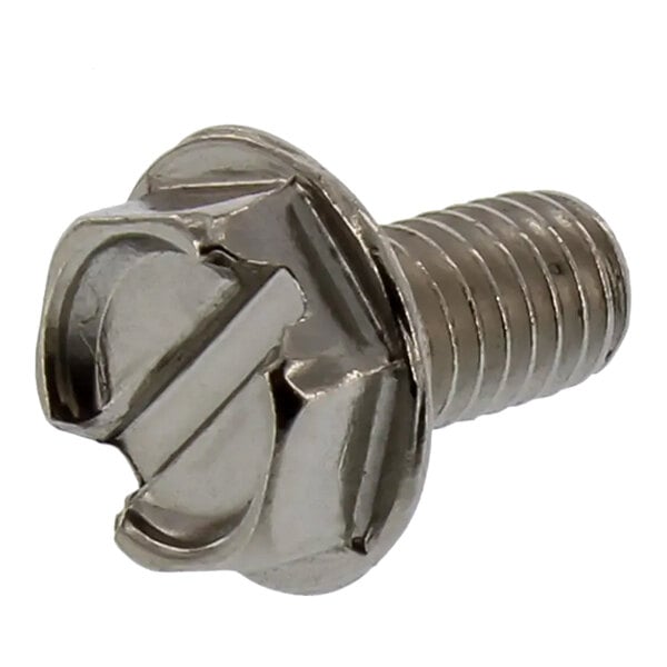 A close-up of an Alliance Laundry hex washer head screw.