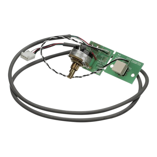 A CookTek Gen II potentiometer assembly circuit board with wires.